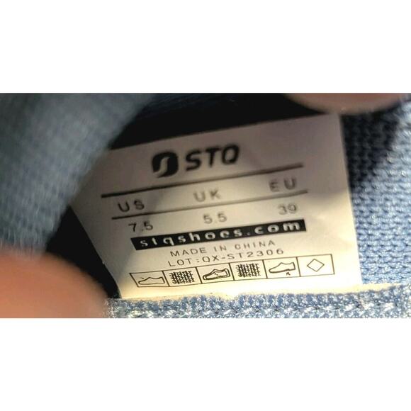 STQ Slip On Breathe Mesh Walking Shoes Womens Size 7.5 Blue Sneakers Comfort - Picture 8 of 9
